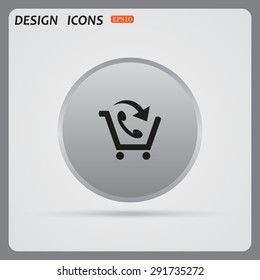 basket with phone. icon. vector design
