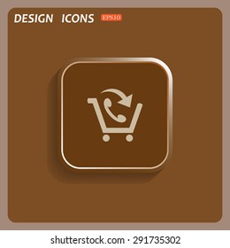 basket with phone. icon. vector design