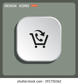 basket with phone. icon. vector design