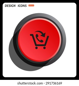 basket with phone. icon. vector design