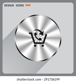 basket with phone. icon. vector design