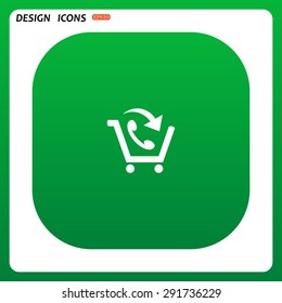 basket with phone. icon. vector design