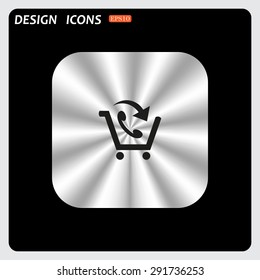 basket with phone. icon. vector design