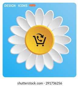 basket with phone. icon. vector design