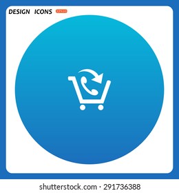 basket with phone. icon. vector design