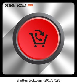 basket with phone. icon. vector design
