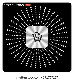 basket with phone. icon. vector design
