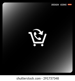 basket with phone. icon. vector design