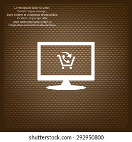 basket with phone. icon. vector design