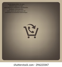 basket with phone. icon. vector design