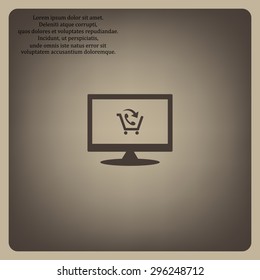 basket with phone. icon. vector design