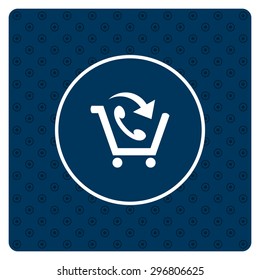 basket with phone. icon. vector design