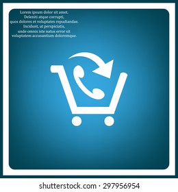 basket with phone. icon. vector design