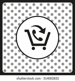 basket with phone. icon. vector design