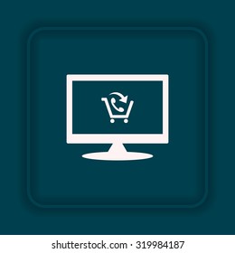 basket with phone. icon. vector design