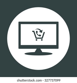 basket with phone. icon. vector design