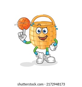 the basket playing basket ball mascot. cartoon vector