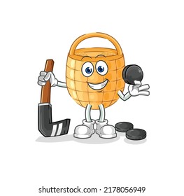 the basket playing hockey vector. cartoon character