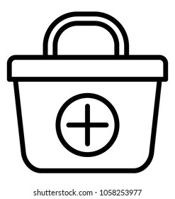 A basket with plus sign concept of add product in the basket