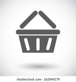 Basket for products. Single flat icon on white background. Vector illustration.