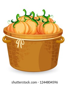 A basket of pumpkin illustration