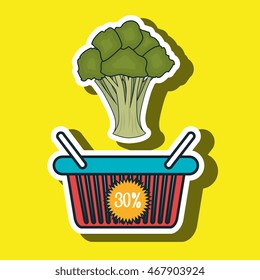 basket red buy fruit vector illustration icon