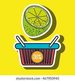 basket red buy fruit vector illustration icon