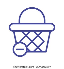 Basket Remove Isolated Vector icon which can easily modify or edit

