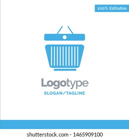 Basket, Retail, Shopping, Cart Blue Business Logo Template. Vector Icon Template background
