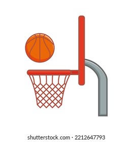 basket ring cartoon side view vector illustration