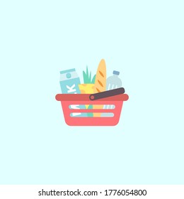 Basket shop icon. basket with products