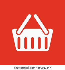 The basket shoping icon. Shop Basket symbol. Flat Vector illustration