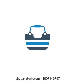 Icono del carrito de la compra de la cesta (ilustración vectorial)