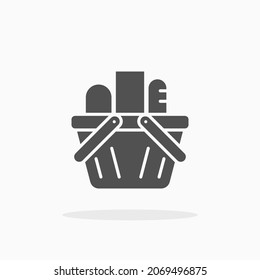 Basket Shopping icon. Solid Glyph style. Vector illustration. Enjoy this icon for your project.