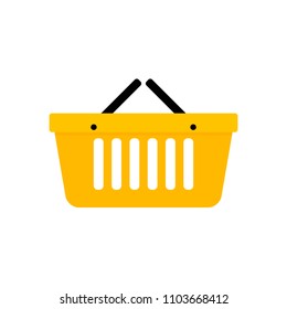 Basket shopping icon for supermarket, shop and package add sale purchase, vector illustration