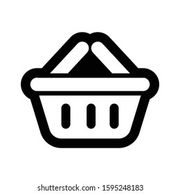 basket shopping icon vector black and white
