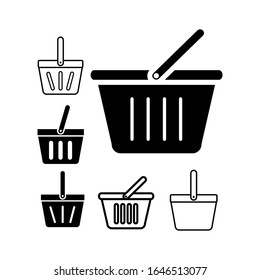 Basket shopping icon vector in set 