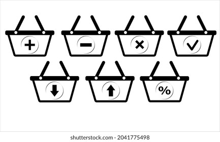 basket shopping online icon vector