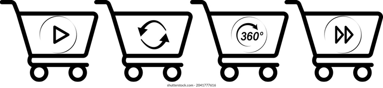 basket shopping online icon vector