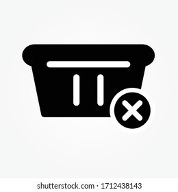 basket shopping  out icon vector illustration