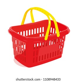 basket shopping realistic vector illustration isolated