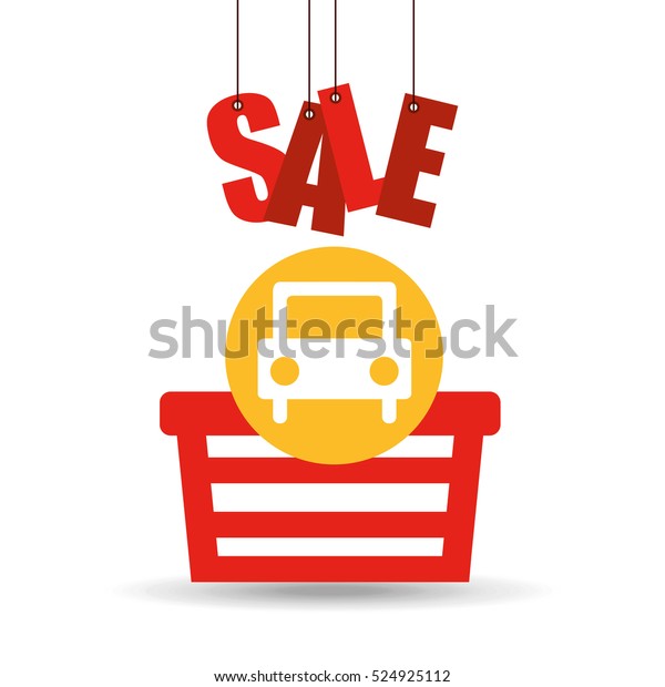 basket shopping sale car graphic vector illustration\
eps 10