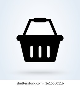 Basket Shopping Sign. Simple vector modern icon design illustration.