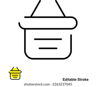 Basket Shopping Vector Line Icon