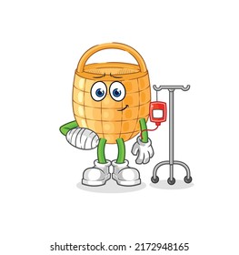 the basket sick in IV illustration. character vector