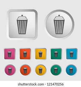 Basket single icon. Vector illustration.