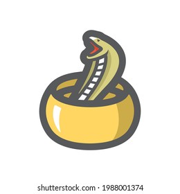 Basket Snake Charmer Vector icon Cartoon illustration