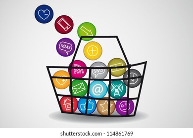 Basket of social media content