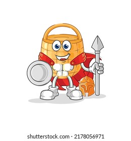 the basket spartan character. cartoon mascot vector