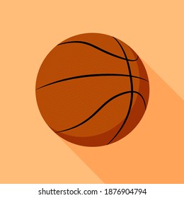 basket sport ball icon in color. Sport equipment for basketball. Symbol for mobile application or web. Vector